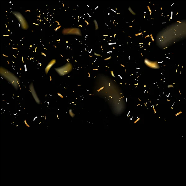 Fond noir avec confettis tombant et espace de copie — Image vectorielle
