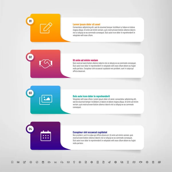 Schritt für Schritt Infografik-Vorlage — Stockvektor