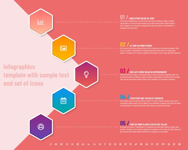 Plantilla de diseño para infografías modernas con texto de muestra — Vector de stock