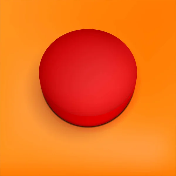 Üres piros gomb, másolási területtel a szöveghez — Stock Vector