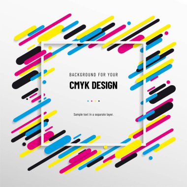 Metniniz için çerçeveile Cmyk renklerinden soyut arka plan