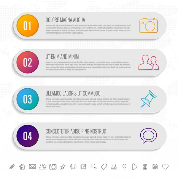 Modèle de conception moderne pour infographies avec ensemble d'icônes — Image vectorielle