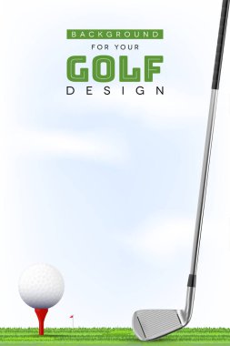 Tee üzerinde topu ile golf tasarımı için arka plan