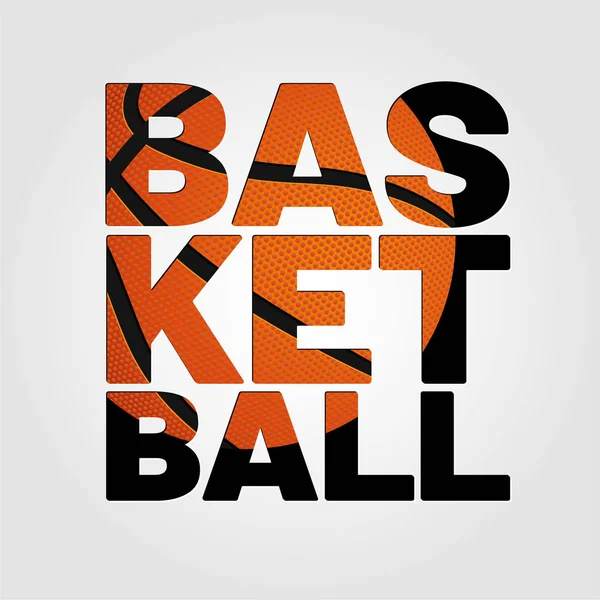 Beschriftung Basketball mit Basketballstruktur — Stockvektor