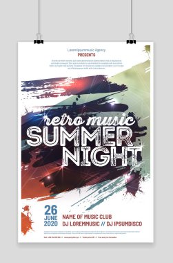 Müzik partisi için poster şablonu