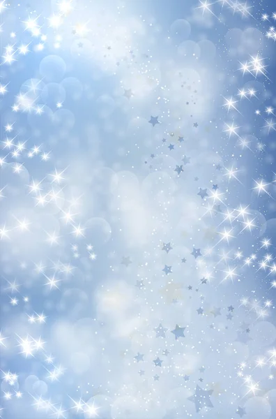 Blue abstract background with lights and stars — ストックベクタ