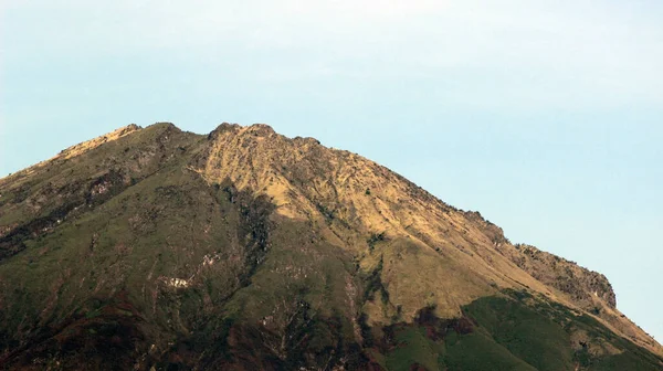 Pico Cuando Clima Claro Mañana Puede Ver Curva Montaña Que — Foto de Stock
