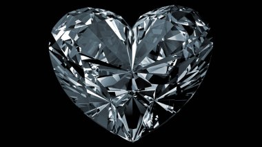 Mutlu sevgililer günü tasarım siyah arka plan üzerine pırlanta kalpli