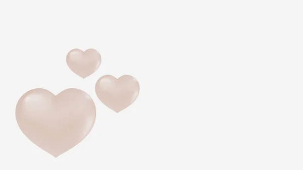 Valentijnsdag Kaart Met Roze Harten Kopie Ruimte — Stockfoto