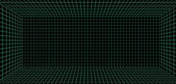 Fütüristik Oda arka plan siyah yeşil lazer çizgilerle