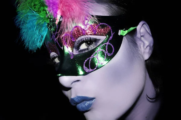 Γυναίκα Εορταστική Μάσκα Καρναβαλιού — Φωτογραφία Αρχείου