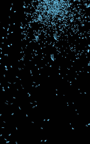 Broken glass on black background