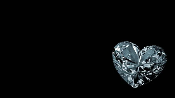 黒い背景にダイヤモンド ハートで幸せなバレンタインデー デザイン — ストック写真