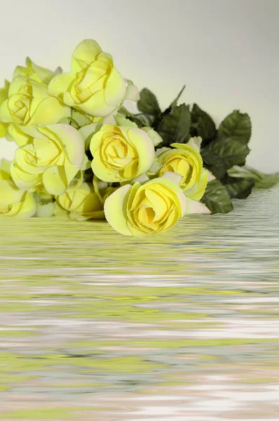 Μπουκέτο Κίτρινα Τριαντάφυλλα Τρυφερά Λουλούδια — Φωτογραφία Αρχείου