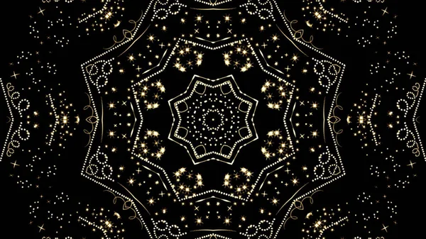 Abstract Kaleidescopic Golden Ornaments Background — Stock Photo, Image