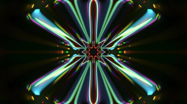 Soyut kaleidescopic club, parti, sahne, neon ışıkları 