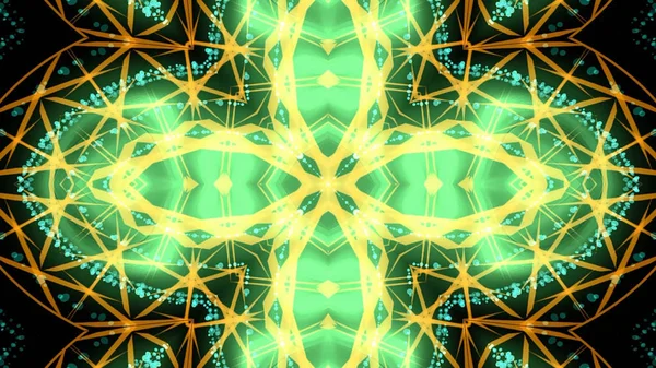 Autêntico Verde Amarelo Kaleidoscopic Partido Luzes Fundo — Fotografia de Stock