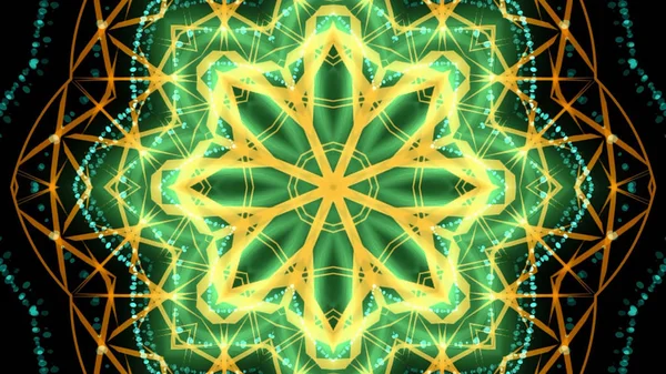 Autêntico Verde Amarelo Kaleidoscopic Partido Luzes Fundo — Fotografia de Stock