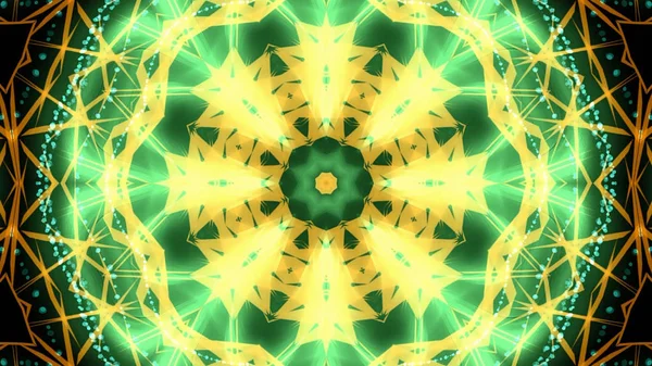 Autêntico Verde Amarelo Kaleidoscopic Partido Luzes Fundo — Fotografia de Stock