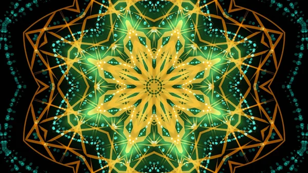 Autêntico Verde Amarelo Kaleidoscopic Partido Luzes Fundo — Fotografia de Stock