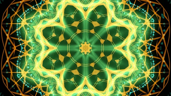 Autêntico Verde Amarelo Kaleidoscopic Partido Luzes Fundo — Fotografia de Stock