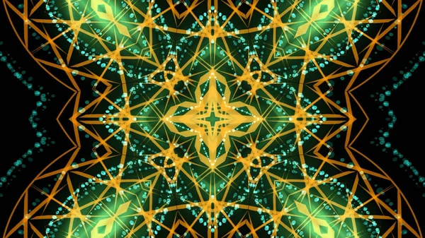 Autêntico Verde Amarelo Kaleidoscopic Partido Luzes Fundo — Fotografia de Stock