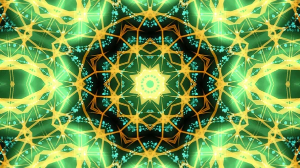 Autêntico Verde Amarelo Kaleidoscopic Partido Luzes Fundo — Fotografia de Stock