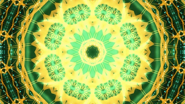 Autêntico Verde Amarelo Kaleidoscopic Partido Luzes Fundo — Fotografia de Stock