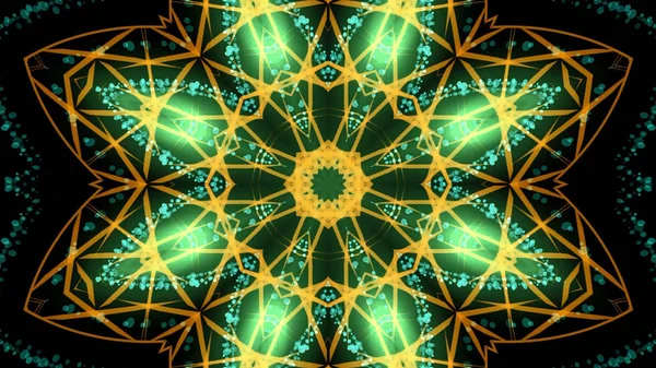 Autêntico Verde Amarelo Kaleidoscopic Partido Luzes Fundo — Fotografia de Stock