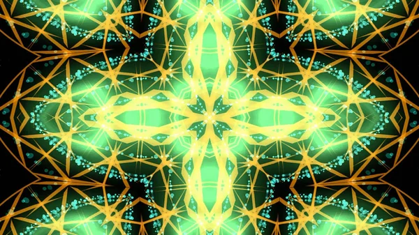 Autêntico Verde Amarelo Kaleidoscopic Partido Luzes Fundo — Fotografia de Stock