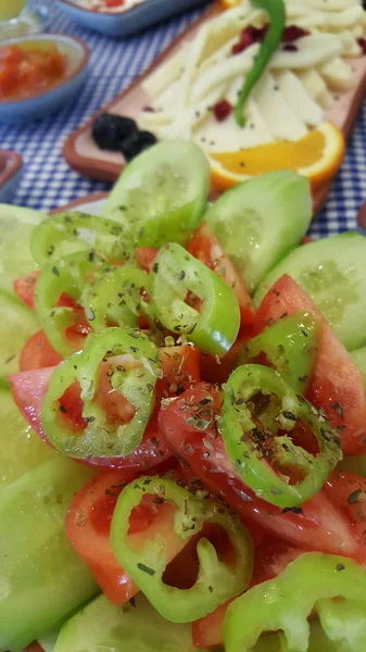 Desayuno Tradicional Turco Mesa Con Variedad Platos —  Fotos de Stock