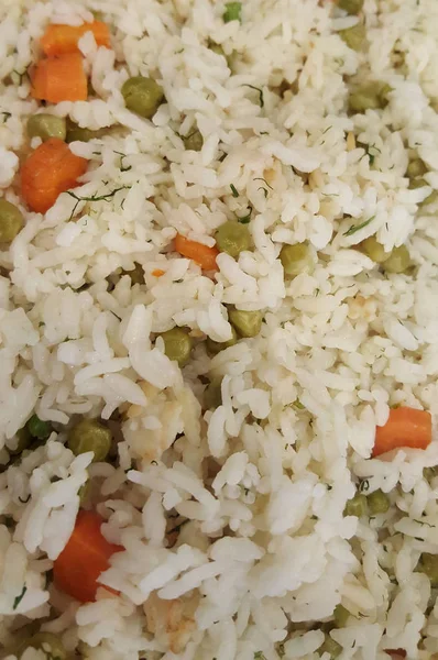 Arroz Con Verduras Fondo Alimentario —  Fotos de Stock