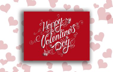 Sevgililer günü kartı, basit tasarım.