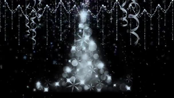 Kerstkaart Met Fairy Partij Lichten — Stockvideo