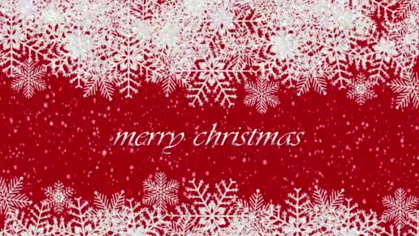Merry Xmas Card Met Sneeuw Animatie — Stockvideo