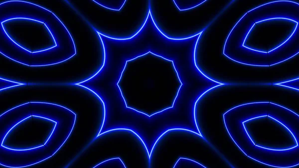 Abstrato Decorativo Azul Neon Luzes Fundo — Fotografia de Stock