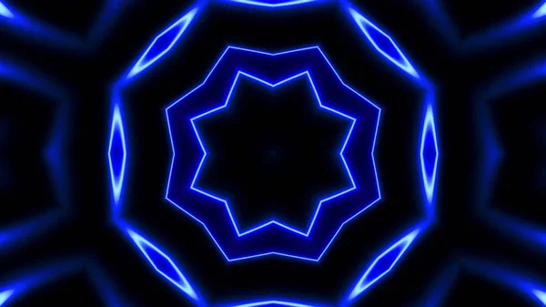 Abstrato Decorativo Azul Neon Luzes Fundo — Fotografia de Stock