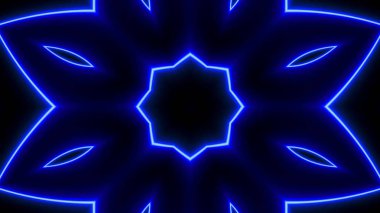 Dekoratif mavi neon ışıkları arka plan, Festival stili.