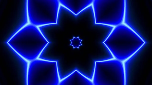 Decoratieve Blauwe Neon Verlichting Achtergrond Feestelijke Stijl — Stockfoto