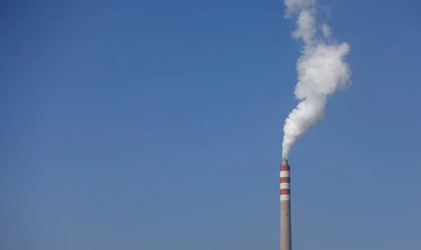 Industrial Chimney Pollution Steam — Stock Photo, Image