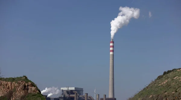 Industrial Chimney Pollution Steam — Stock Photo, Image