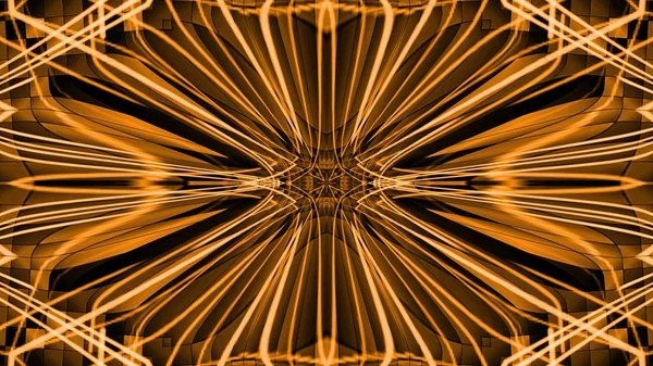 Abstrato Caleidoscópico Luzes Douradas Fundo — Fotografia de Stock