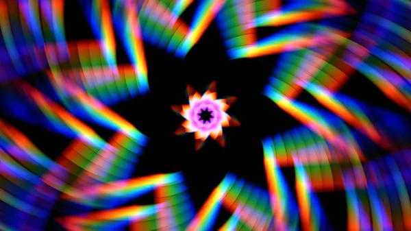 Spinnen Kleurrijke Prismatische Verlichting Achtergrond — Stockfoto