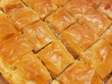 Hamur, fındık ve bal ile tatlı Türk baklava tatlılar