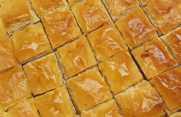 Sobremesas Doces Baklava Turca Com Massa Nozes Mel — Fotografia de Stock