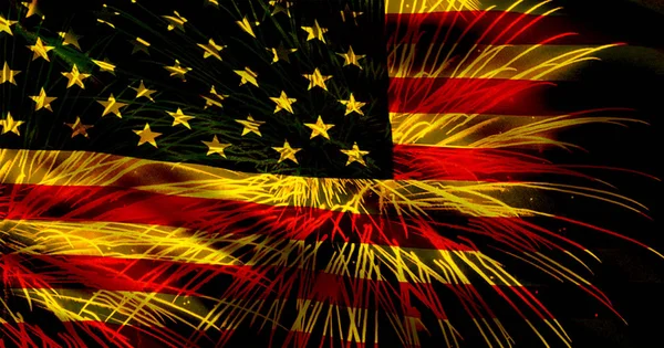 American Flag Celebration Fireworks — Stock Photo, Image