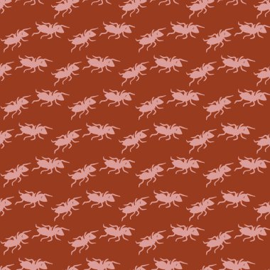 Pembe karıncalar ile vektör kusursuz desen.