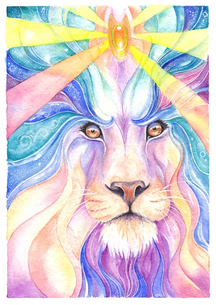 Lion Drawing watercolor and colored pencil Royalty Free Stock Photos