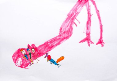 Beyaz kağıda, portre çizim çocuklar