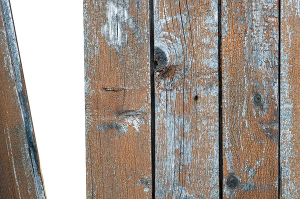 Old wooden fence with a hole. old wood background texture. Copy space — Stock Photo, Image